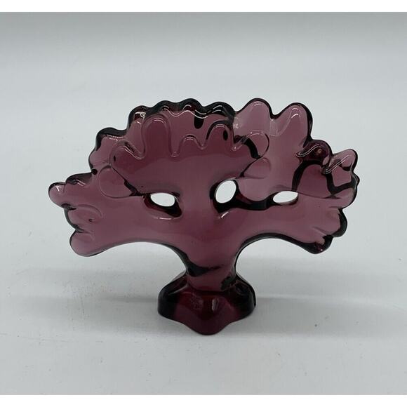 Cristal de Sevres France Crystal Figurine ALGUE VIOLET NAUTICAL CORAL TREE Read - Picture 1 of 4